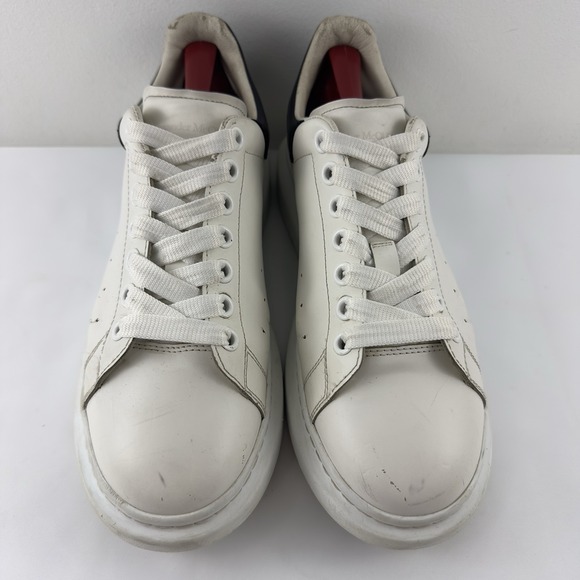 Alexander‎ McQueen Oversized Sneakers Men's White Leather Black Heel Size 43 - Picture 2 of 11
